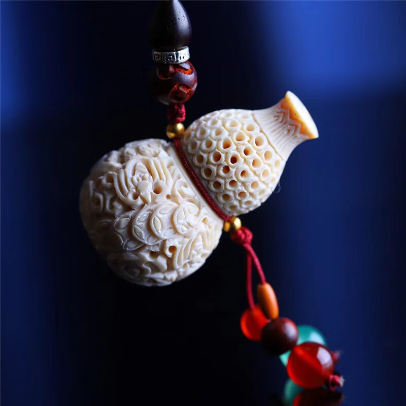 祥源昌猛犸象牙葫芦吊坠手工雕刻葫芦饰品毛衣链项坠坠配饰厂家批发