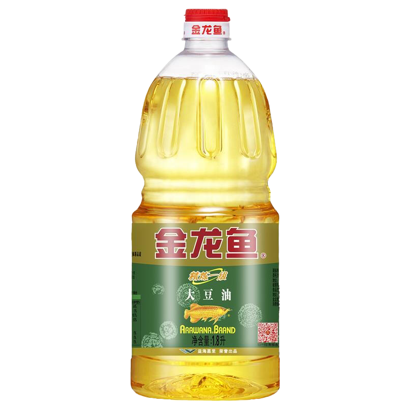金龙鱼 大豆油1.8L 精炼一级植物油 食用油小瓶