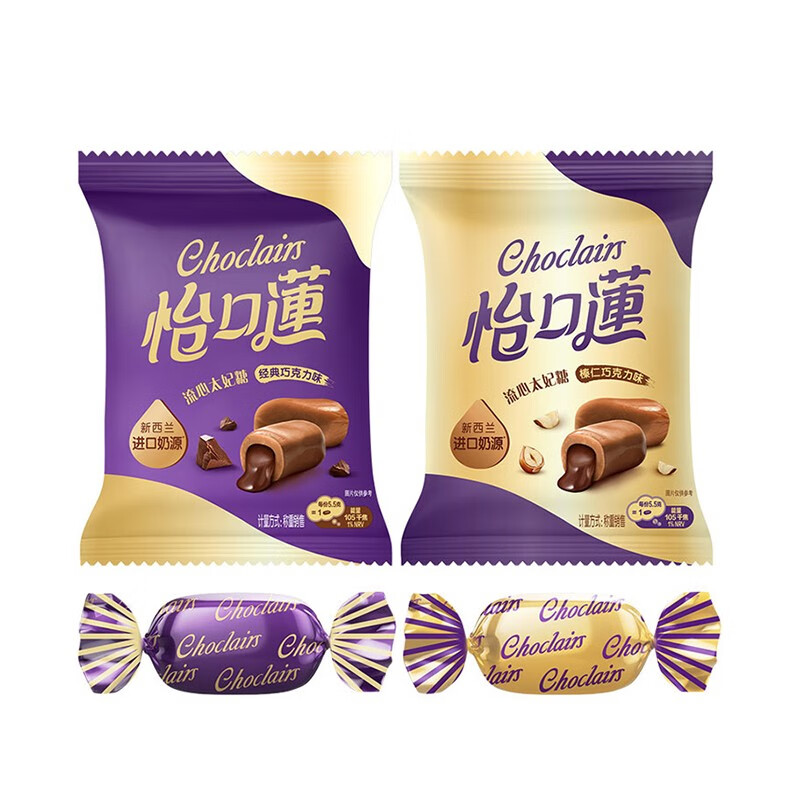 怡口莲(cadbury)怡口莲典原味榛仁巧克力夹心奶糖结婚庆喜糖 [2包]