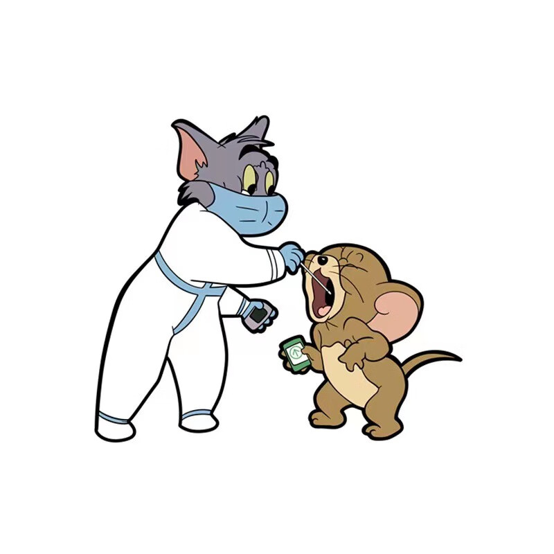 迪彦猫和老鼠做核酸车贴摩托电动汽车后窗玻璃贴纸卡通个性创意已做核