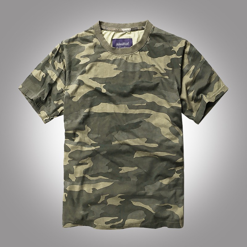 ak army夏季圆领纯棉迷彩短袖t恤男户外半袖潮男士t恤弹力军事风体恤