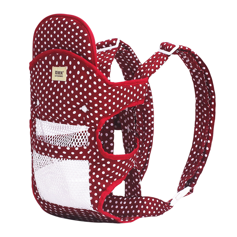 爱源美（aiyuanmei）婴儿背带前后两用夏季透气网多功能新生儿横抱前抱式宝宝外出简易 红色大波点 透气网款