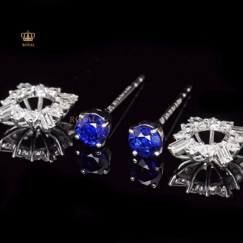 ROYALPICK蓝宝石耳钉0.68克拉钻石18K金镶嵌日常通勤送老婆女朋友节日礼物 0.68克拉蓝宝石耳钉