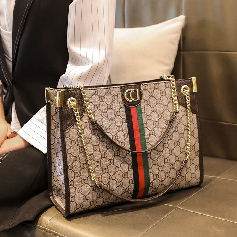 酷奇袋鼠酷奇女包高级感大包包女单肩包斜跨包大容量托特包送女友生日礼物 浅啡色