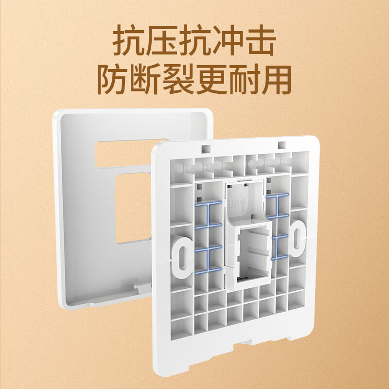 绿联（UGREEN）网线网口面板 通用超五/六/七类模块电话插座86型网络面板【需搭配模块使用】1个装 80180