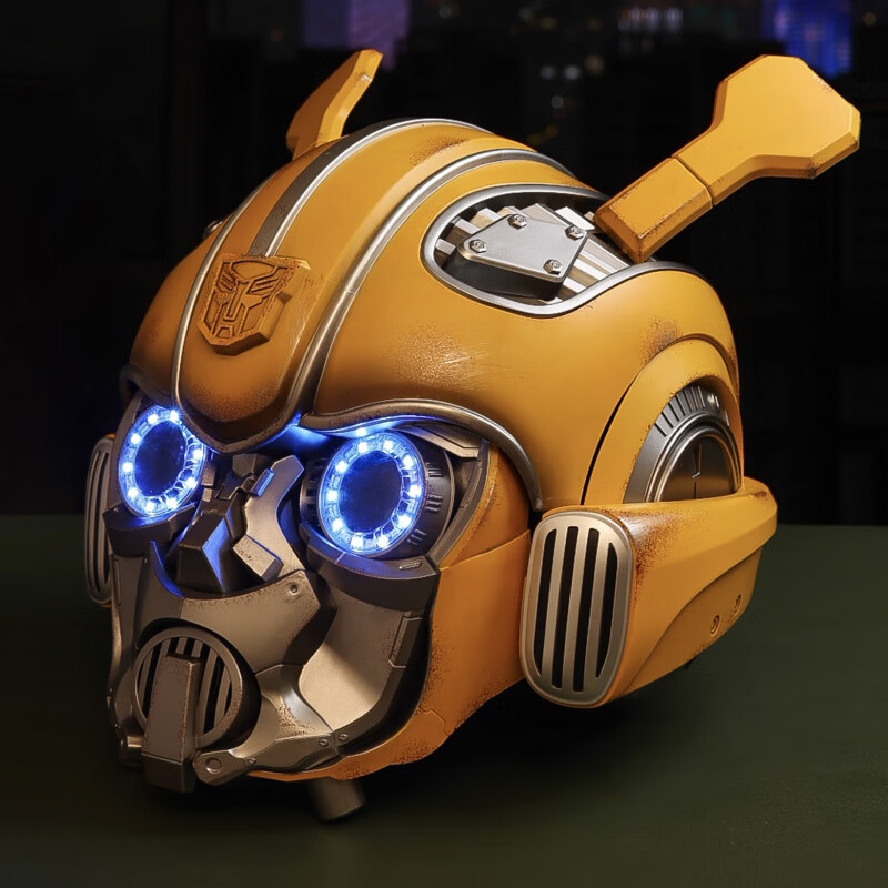 变形金刚(transformers)大黄蜂头盔可穿戴玩具变形金刚声控电动全自动