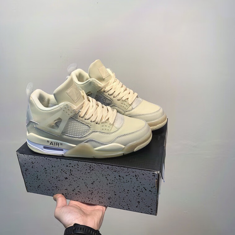 热熔岩大巴黎白水泥莆田联名蝉翼3实战高帮学生篮球鞋男鞋 aj4蝉翼3