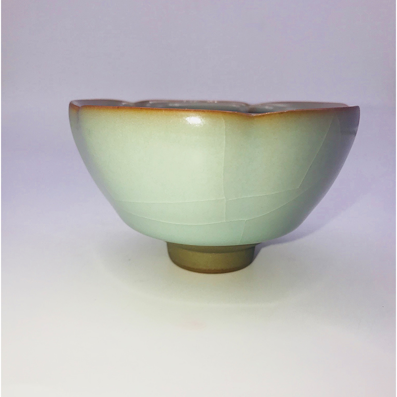 柏采官方自然开片可养品杯大号主人杯单杯秘色釉br-166s长亭杯 br-166