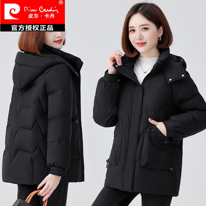 皮尔卡丹（pierre cardin）秋季服款中年女士2023年冬季新款短款加厚洋气冬季 黑色 XL90-120斤怎么样,好用不?