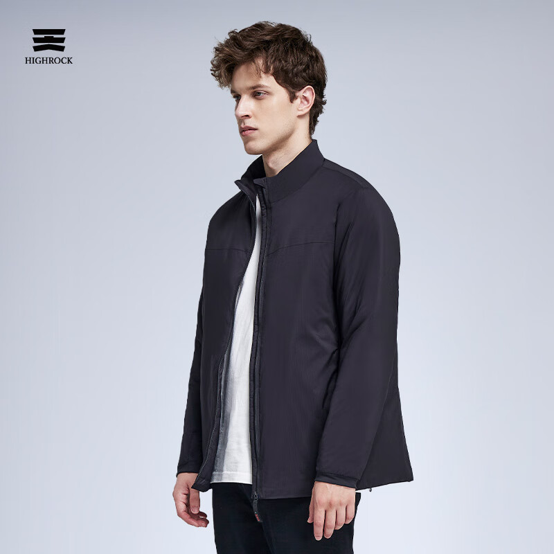 天石3M新雪丽棉棉服男子立领外套秋冬户外运动短款夹克内搭中间层V177 黑色 XL （180/100A）