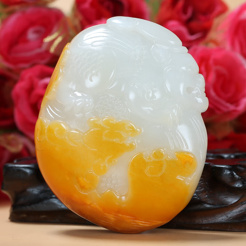 【珠宝严选】苏州玉雕大师万子涵作品 和田玉籽料黄油皮貔貅手把件附