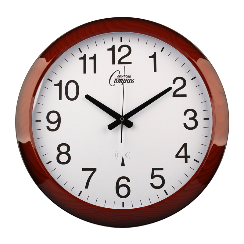 康巴丝（Compas） 三代智能电波钟办公挂钟钟表大壁钟客厅时钟考场专用仿木电波钟自动对时2060S 2060S