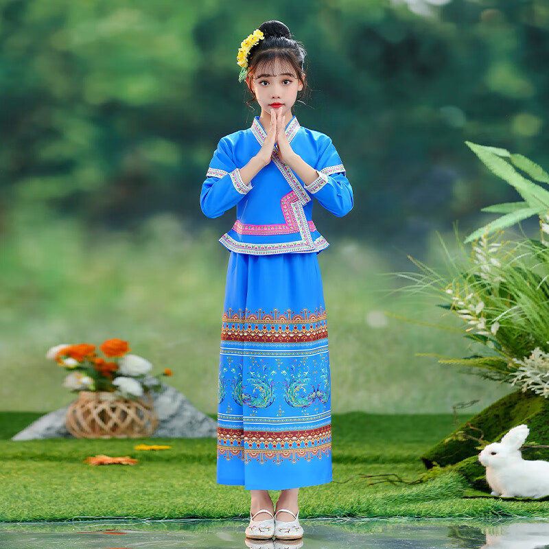 英棠傣族服装儿童男 广西演出服云南西双版纳少数民族男女童表演服饰