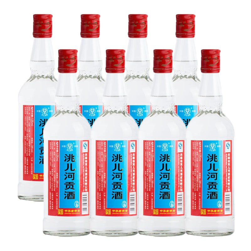 洮儿河贡酒38度东北地产粮食白酒自饮9白酒浓香型高粱小麦 125ml*8瓶