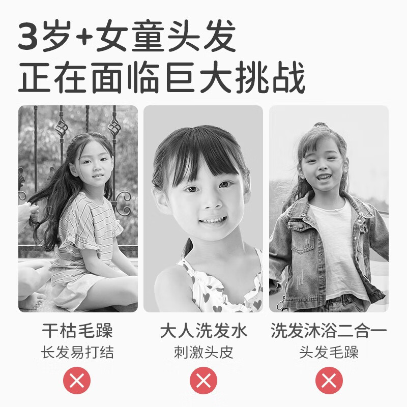 植物妈妈儿童洗发水3-12岁滋养 柔顺飘逸 顺滑清香无硅油学生洗发水 女童洗发水+沐浴露共500ml