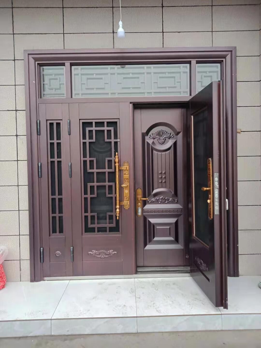 德骊嘉锌钛合金别墅大门双开门农村自建房乡村庭院家用仿铜防盗进户四