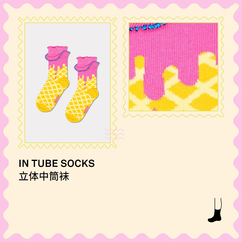 Happy Socks【新品】Happy Socks立体中筒袜儿童袜子秋冬季儿童女童 小龙 1双 均码 7-9Y