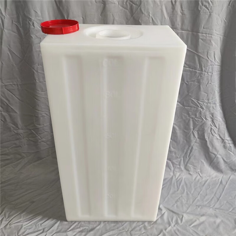 思友源加厚100L长方形立式高塑料水桶200斤扁夹缝PE方形水箱食品级耐摔 白色 加厚200斤（100L）
