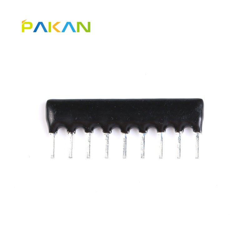 pakan 9脚9p排阻 9p 排电阻器 脚距2.54mm a09-101j 100欧 (10只)