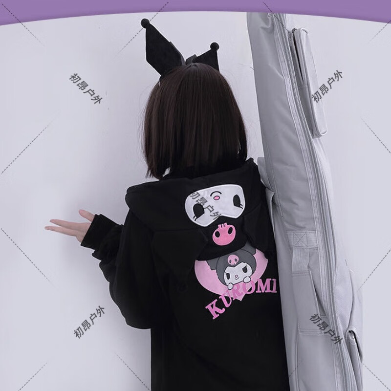矢向玉桂狗外套秋季三丽鸥联名款jk制服美乐蒂库洛米连帽卫衣加绒甜美 库洛米加绒款黑色【升级版】晟0 Ｓ 建议7090斤左