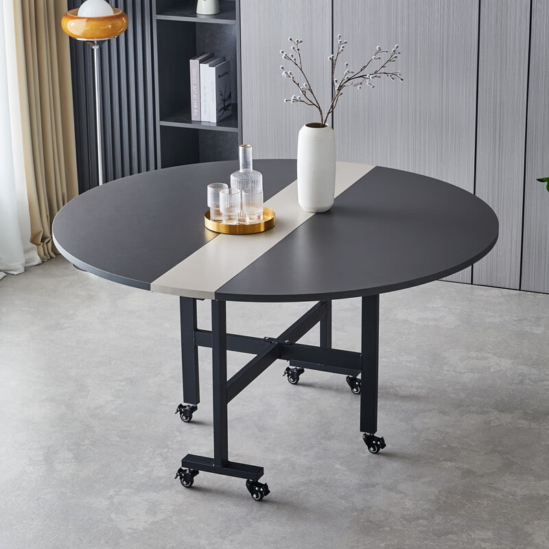 创京懿选餐桌可伸缩圆桌多功能折叠桌折叠圆桌饭桌餐桌用多功能小户型