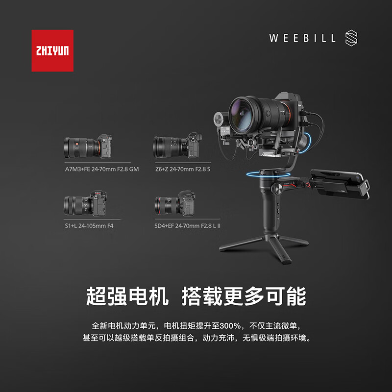 智云（zhi yun）WEEBILL S微毕稳定器 微单单反稳定器 手持云台相机稳定器 标配版