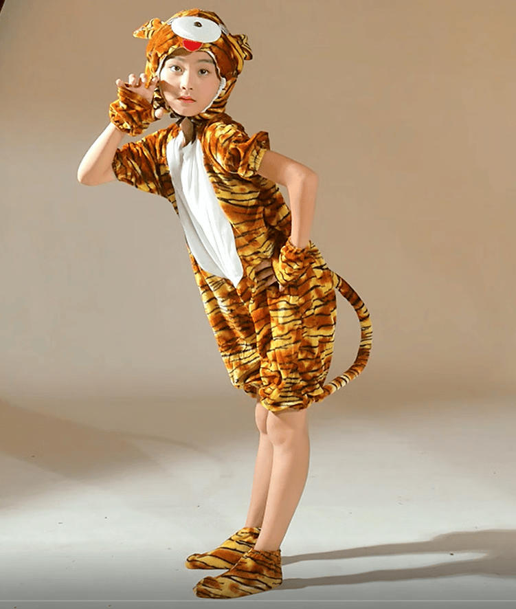 演出服话剧水浒传再上景阳冈戏服幼儿园六一儿童表演服装 老虎服装短