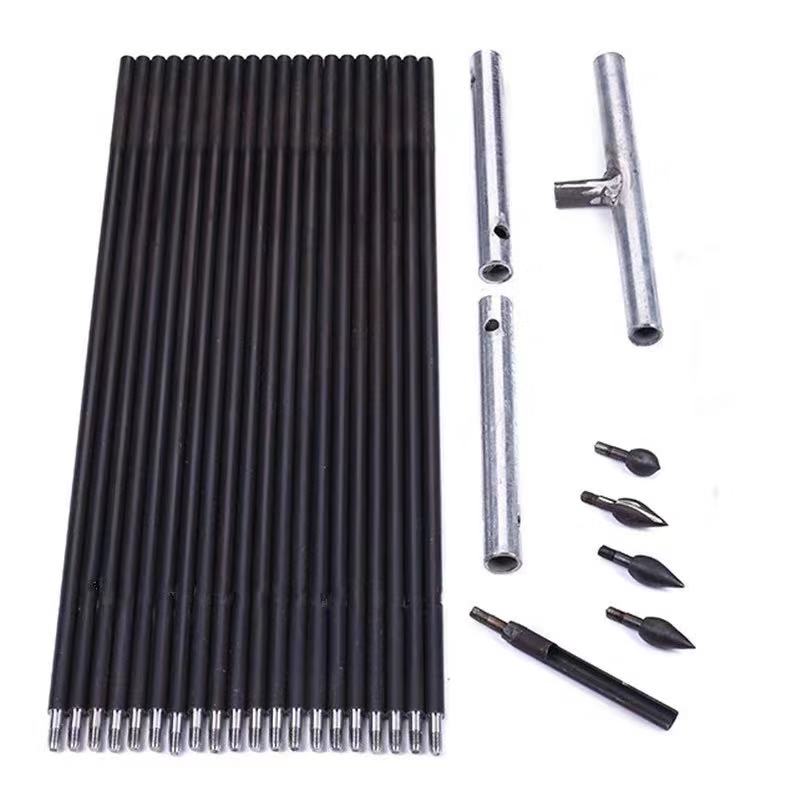 定制锰钢探针材质洛阳铲套装探杆考古勘探取样工具 3米每节1米套装