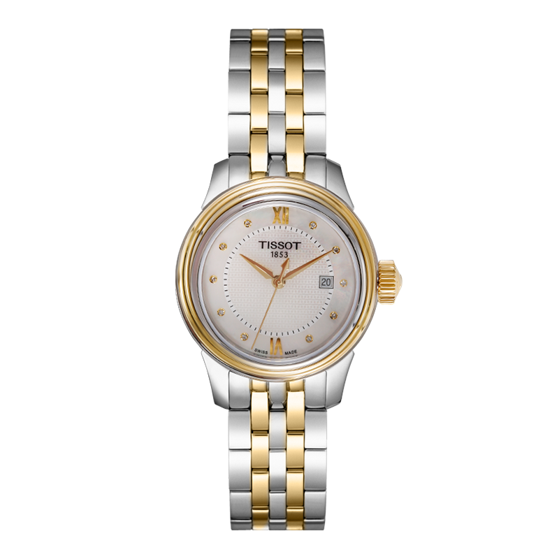 天梭（TISSOT）手表 港湾系列女表 瑞士石英女士钢带腕表商务表新年礼物