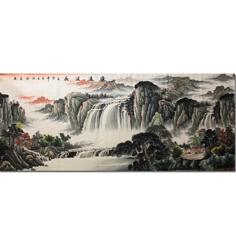 手绘装饰画 山水画 字画 书法 风水水墨画 书画 挂画 张临光176*95cm