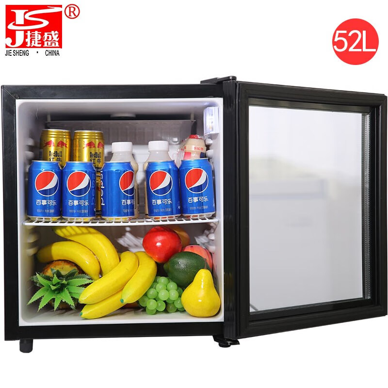 捷盛（JS）SC52冷藏展示柜 立式家用迷你小型保鲜柜玻璃门单门冰箱商用冰吧酒柜茶叶水果蔬菜饮料冷柜