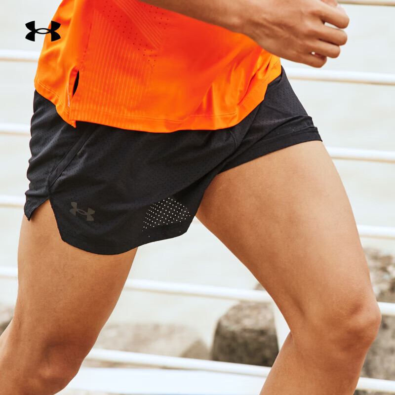 安德玛（UNDERARMOUR）Launch Performance男子跑步运动短裤1377813 黑色001 M
