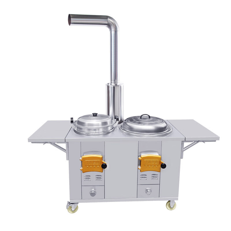 不锈钢灶台一体柴火双灶柴火炉子家用烧木柴大锅台农村无烟多功能