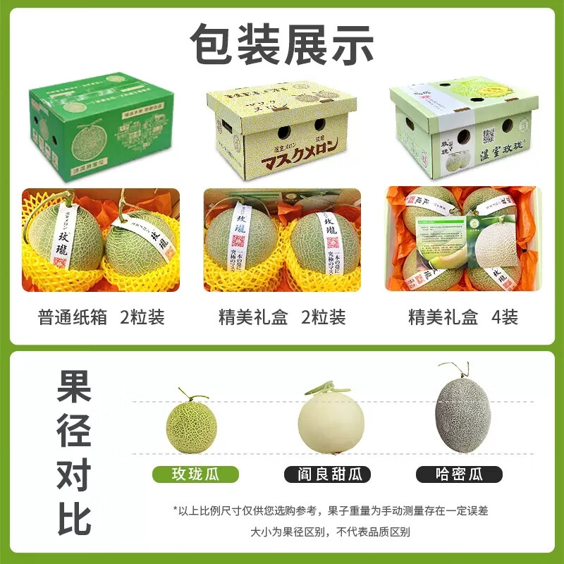 译蒙之味【顺丰】海南玫珑网纹蜜瓜新鲜网纹瓜孕妇当季口口蜜冰淇淋甜瓜 净重5-5.5斤【2枚礼盒装】顺丰