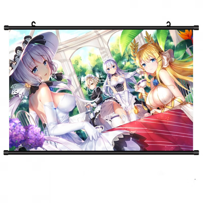 狼天影 碧蓝航线挂画海报超大卷轴动漫海报二次元周边定制 四人组2 30