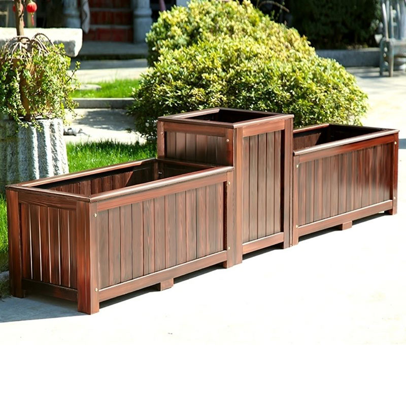 贝芽 花箱户外庭院露台复古正长方形种植箱室外绿植阳台种菜盆