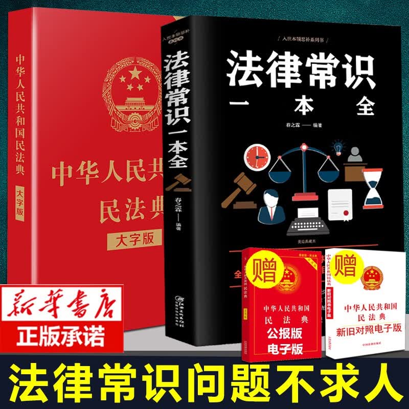 中华人民共和国民法典(大字版)+法律常识一本全 共2本 春之霖编