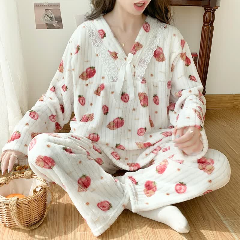婧麒孕妇月子服秋冬加绒保暖两件套长袖睡衣产后可哺乳喂奶专用家居服 浅粉草莓-Jyz101601 XL怎么样,好用不?