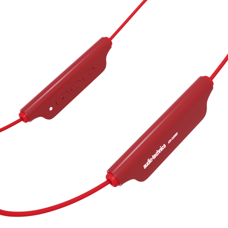铁三角 CLR100BT  颈挂式无线蓝牙耳机 入耳式运动 手机游戏磁吸 音乐耳机 红色