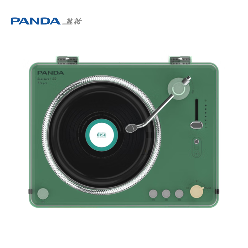 熊猫（PANDA）CD-67礼品版 专辑cd机蓝牙播放机音响一体可外放家用播放器光盘发烧级唱碟片（绿色）