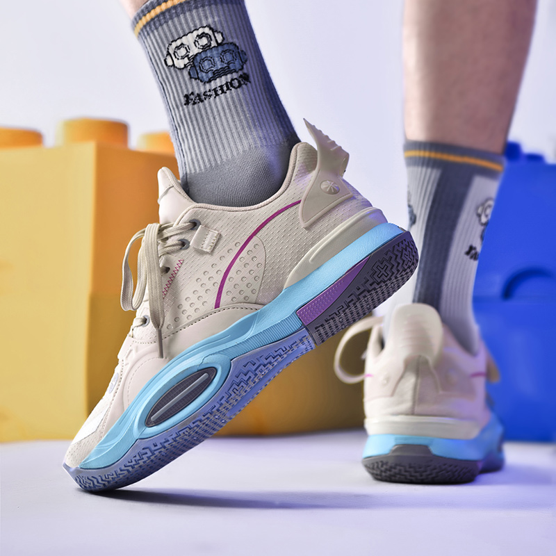 鞋学生透气网面气垫室外水泥地防滑篮球鞋男 88棉花糖 全城十-气垫款