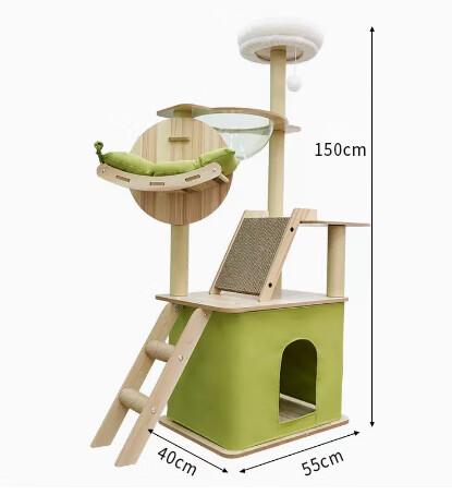 猫窝猫树一体抓板抓柱跳台太空舱不占地四季通用猫咪用品 微笑天使y18