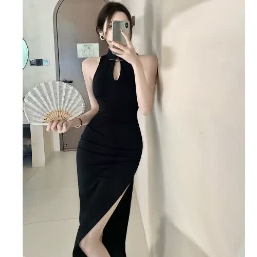 优沐晨晚宴礼服女高级性感黑色改良旗袍晚礼服长女夏季御姐新中式复古挂 黑色 L怎么样,好用不?