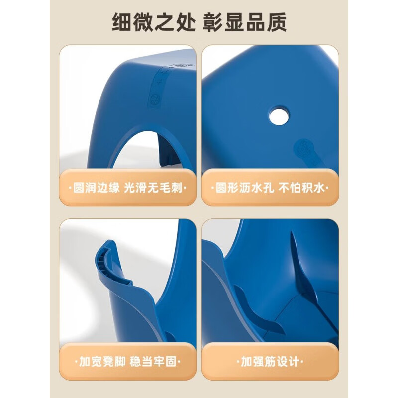 【厂家直发】塑料小凳子家用矮凳儿童凳可叠放踏脚小板凳加厚浴室 孔雀蓝【小号】 加厚防滑