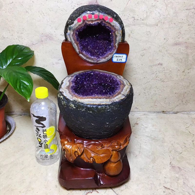 俊辰珠寶 天然紫水晶擺件 紫水晶聚寶盆擺件紫水晶消磁擺件重16.4公斤