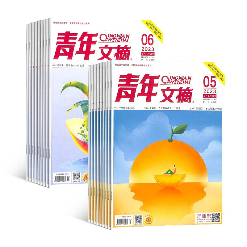 【预订【杂志预计10月发货】青年文摘杂志订阅 2023年10月起订 1年共24期 杂志铺 文学文摘励志故事