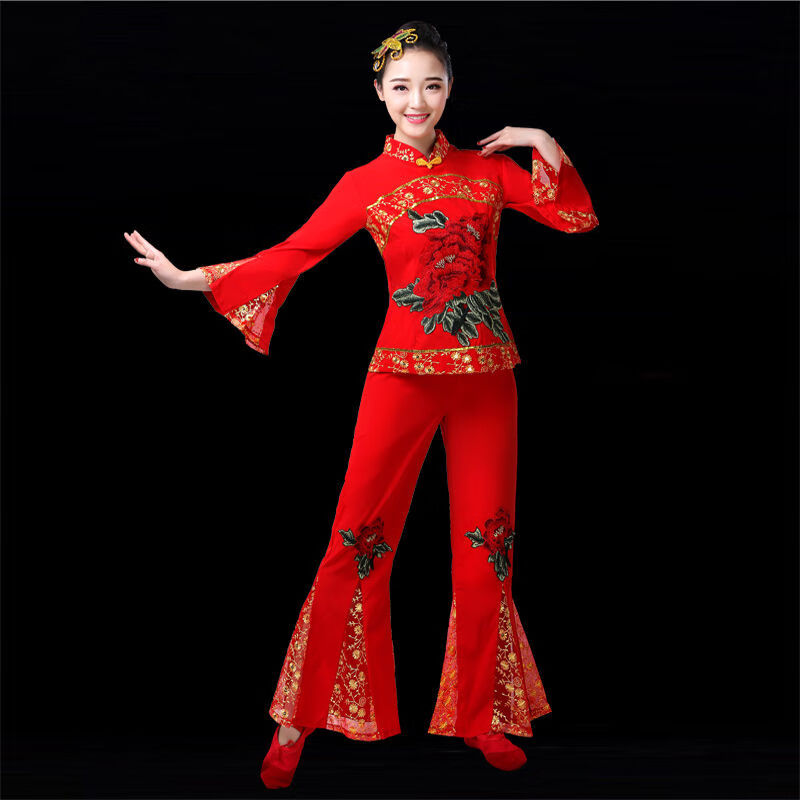 语禾恬大秧歌服装女新款服演出服成人喜庆民族腰鼓服古典舞扇子舞广场