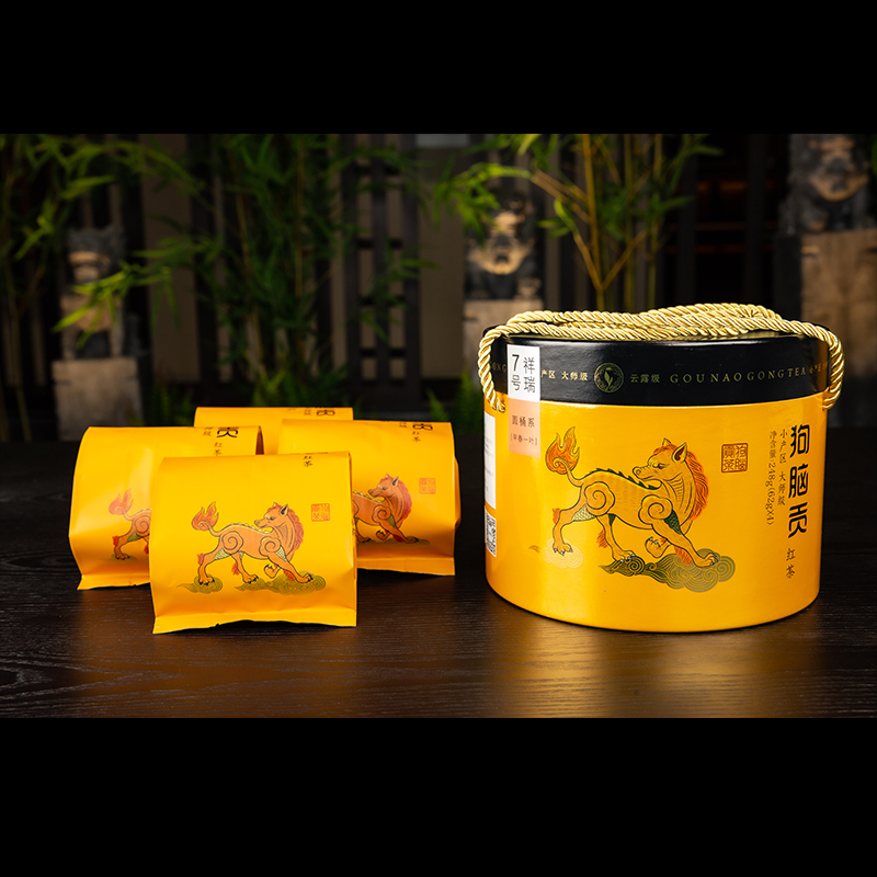 狗脑贡(gounaogong) 2023年红茶狗脑贡茶湖南郴州特产茶祥瑞7号圆桶