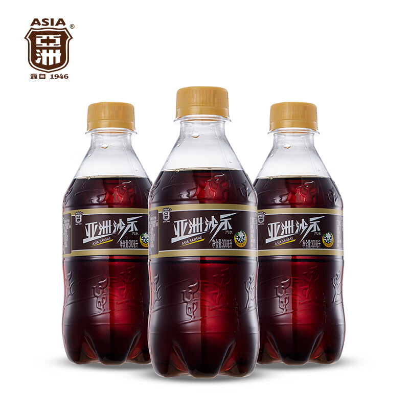 亚洲（ASIA）沙示饮料汽水饮料沙示碳酸饮料经典夏天必备胶瓶气泡水300ml 整箱 沙示300ml*12瓶