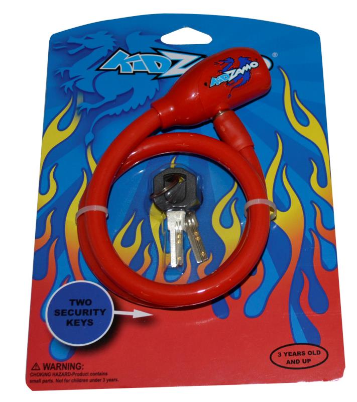 粟慄自行车童车 卡通盗锁链条锁车锁安全锁 红色